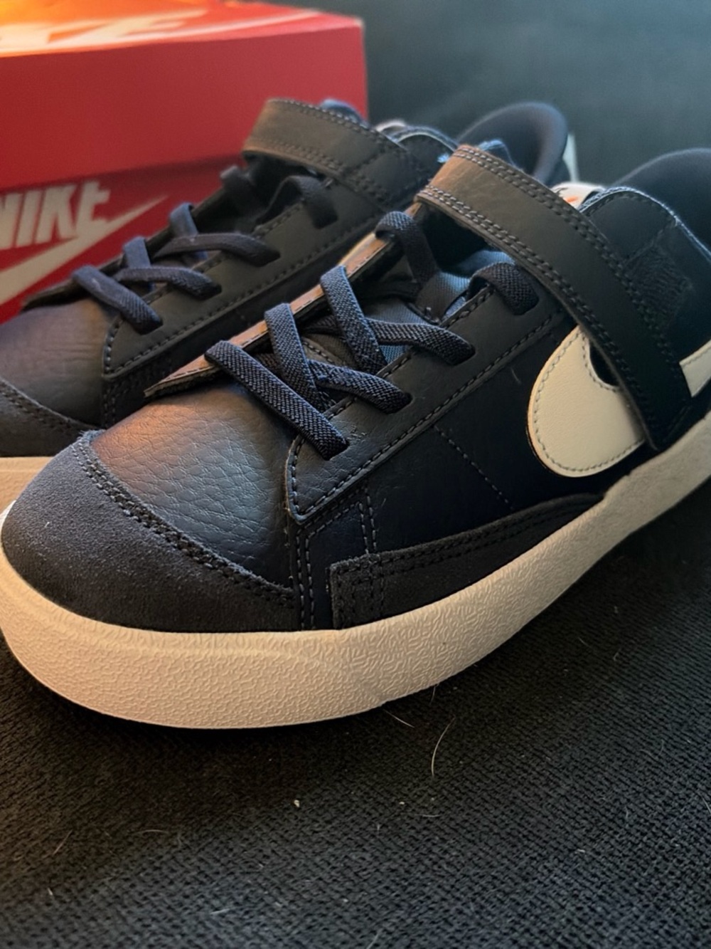 Jordan Kids' Navy and White Low-Top Sneakers
